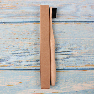 Brosse à dents en bambou <span class=keywords><strong>personnalisable</strong></span> avec logo, biodégradable, écologique, manche en forme de <span class=keywords><strong>gourde</strong></span>, poils souples à moyens, pour soins bucco-dentaires adultes - Product Image 2