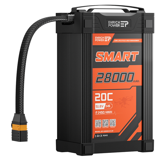 12S 14S 18s Smart Drone Battery Pack Lithium Polymer 51.8v 20C 28Ah 30ah Smart Battery with BMS Intelligent BIS Lipo Battery