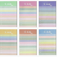 Blocs-notes autocollants magnétiques créatifs arc-en-ciel colorés, personnalisables, avec motifs de dessins animés frais, fournitures de papeterie