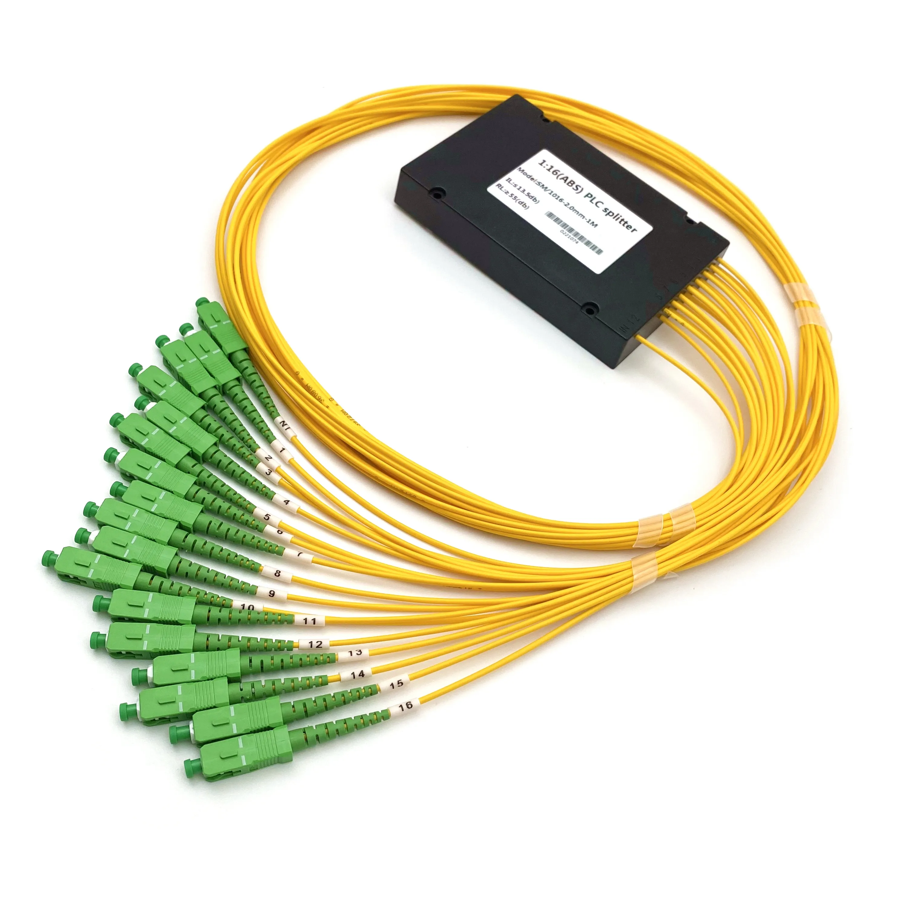 1260nm-1650nm 1X2 1X4 1X8 1X16 W/O Sc/Apc Sc/Upc Fiber G657A1 Glasvezel Plc Splitter