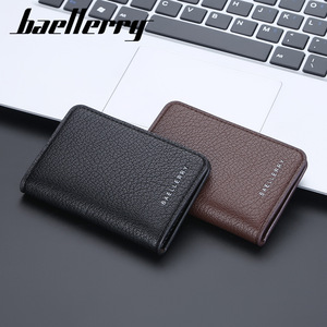 กระเป๋าใส่บัตรผู้ชายแบรนด์ Baellerry หนัง PU บาง ช่องใส่บัตรหลายช่อง สำหรับใส่บัตรธุรกิจ สีดำ/สีน้ำตาล ขนาด 4 นิ้ว - Product Image 4