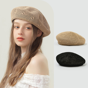 <span class=keywords><strong>Qin</strong></span> <span class=keywords><strong>LAN</strong></span> หมวกเบเร่ต์ผ้าเดนิมฟางสไตล์เกาหลี, หมวกคลุมหน้าระบายอากาศเหมาะกับชายหาดฤดูร้อน - Product Image 1