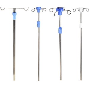 Soporte para IV de Acero Inoxidable, Altura Ajustable, con Dos o Cuatro Ganchos, para Uso en Camas de Hospital, Enjoying Happiness - Product Image 1