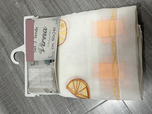Cortina <span class=keywords><strong>de</strong></span> <span class=keywords><strong>Cocina</strong></span> Transparente con Diseño <span class=keywords><strong>de</strong></span> <span class=keywords><strong>Frutas</strong></span> Bordadas, con Ojales, 100% Poliéster, Tela Voile Ligera - Product Image 6