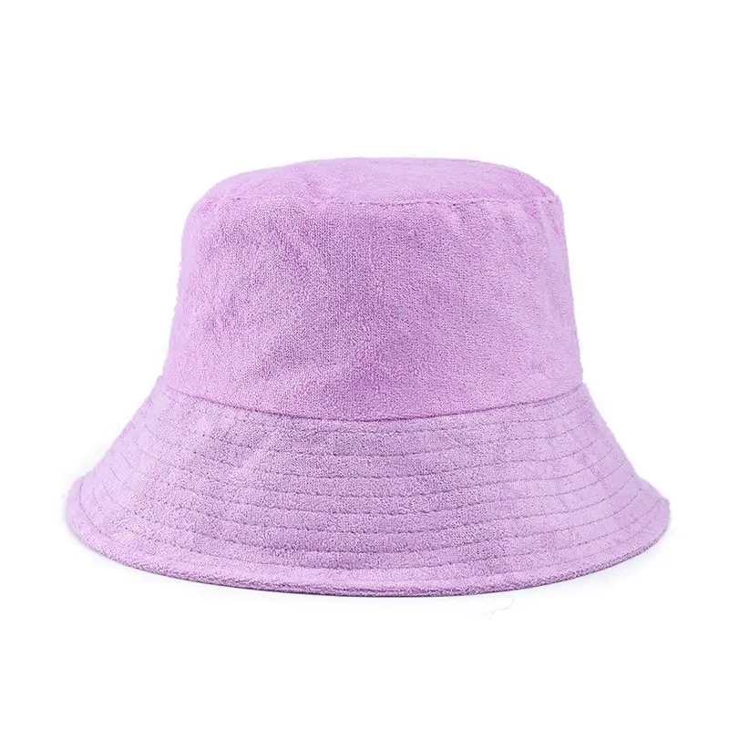 custom logo bucket hat terry towelling blank terry cloth towel bucket hats for women