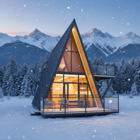 Maison d'appartement moderne de luxe à structure triangulaire en acier - Conception imperméable, durable et écologique pour salon et cour