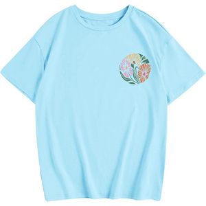 เสื้อยืดลายดอกไม้สำหรับผู้หญิง FOXA สีฟ้าอ่อน ผ้าฝ้าย ระบายอากาศได้ดี ลายกราฟิก พระคัมภีร์สดุดี 103:15 เสื้อเชิ้ตแสดงความศรัทธาในศาสนาคริสต์ - Product Image 4