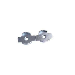 Piezas de Estampado de Precisión de Chapa Delgada con Borde de Arco de Doble <span class=keywords><strong>Oreja</strong></span> y Orificio Central, Chapadas en Zinc - Product Image 6