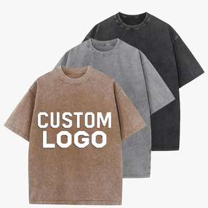 T-shirt Homme Oversize 100% Coton Lourd Rétro OEM 2026, Impression DTG, Logo, Effet Délavé Acide, Vintage, Personnalisé - Product Image 2