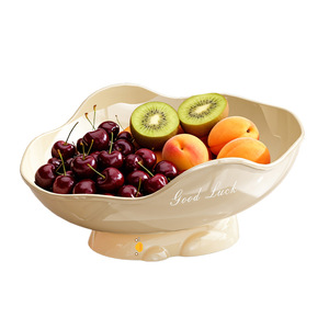 Plastic Fruit Platter Red White Yellow Solid Color Living Room Snack Candy Storage Bowl - Product Image 4