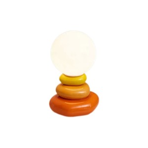 Ceramic Table <b>Lamp</b> Moon Shape Led <b>Touch</b> Control <b>Bedside</b> Night Light Ambient Decorative <b>Lamp</b> For Bedroom Sleep - Product Image 5