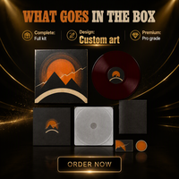Emballage personnalisé en papier recyclable pour disques vinyles carrés avec pochette intérieure antistatique et design estampé à chaud style rock des années 70