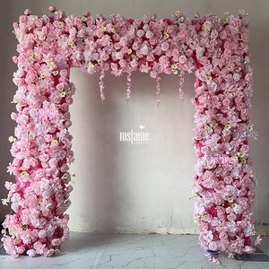Cổng hoa giả MSFAME màu hồng sáng, làm phông nền đám cưới, tường hoa 3D - Product Image 4