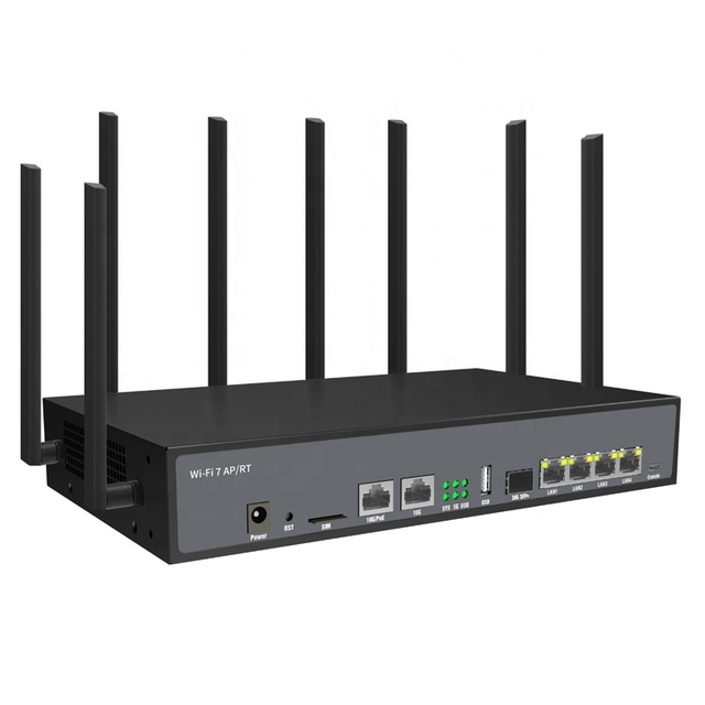 WiFi7 Dual-Band 2.4GHz 5GHz 6GHz 802.11be PoE AP IPQ9570+QCN6224+QCN9274+AQR113C 2GB RAM Mu-MIMO Wave2 4x4 1 WAN+4 LAN External