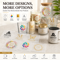Autocollants personnalisés en feuille d'or à transfert thermique, étiquettes logo pour la décoration des emballages de bouteilles en verre, tasses, parfums et bougies