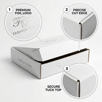 Caja de Envío Corrugada de 3 Capas Blanca con Marco Negro Ecológica de Alta Gama con Logotipo Personalizado para Marcas de Ropa y Velas