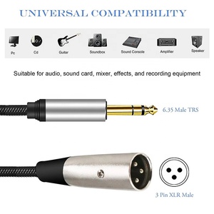 Cable de Micrófono de Audio de Alta Calidad de 6.5 mm a XLR Macho para <span class=keywords><strong>Amplificador</strong></span> Mezclador de Audio, Cable Adaptador de Conector Estéreo de 6.35 mm a XLR Macho para Altavoces - Product Image 6