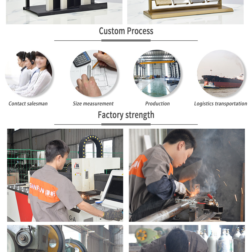 Factory Custom Size Table Top Metal Slotted  Sample Artificial Mabler Granite Quartz Stone Ceramic Tile Display Rack