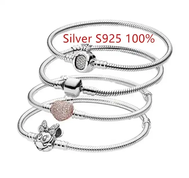 2023 New S925 Pure Silver Women's Simple Original Charming Bracelet Exquisite Gift High Quality