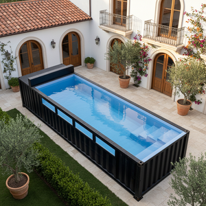 <span class=keywords><strong>Piscine</strong></span> rectangulaire familiale surélevée en <span class=keywords><strong>bois</strong></span> et fibre de verre (FRP) de 20 pieds, bleue, personnalisée, pour la maison, modèle 2026, à vendre - Product Image 2