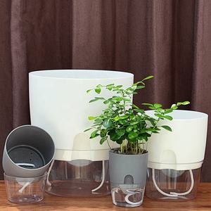 Pots créatifs à absorption automatique d'eau, pots à fleurs auto-arrosants en corde de coton, pot à fleurs transparent en plastique, pot à fleurs paresseux - Product Image 4