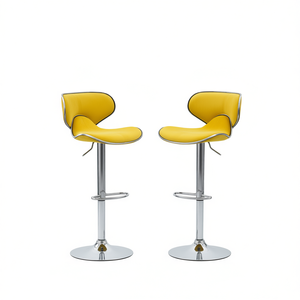 DB Masaccio Ensemble de 2 tabourets de bar pivotants contemporains réglables, cadre en métal jaune, meubles de bar pour la maison - Product Image 1
