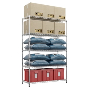Étagères de rangement super robustes de qualité commerciale, capacité de 800 lb, 5 niveaux, étagère de présentation en fil métallique réglable - Product Image 1