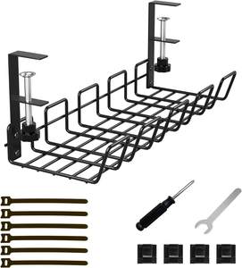 Organiseurs de câbles robustes en acier sans perçage, gestion des fils, support de câbles réglable en métal pour atelier et <span class=keywords><strong>garage</strong></span> - Product Image 1