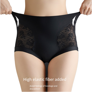 Onderbroek met custom logo, naadloze high-rise, dagelijks gebruik, kant, onzichtbaar, ademend, zijden kruis van moerbeizijde, hipster model voor dames - Product Image 1