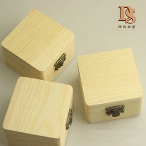 Petite boîte de rangement en bois de pin inachevé Coin rond Boîte à bijoux en bois - Product Image 2