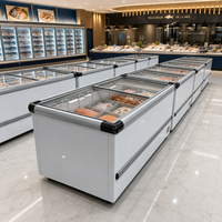 Vitrine Réfrigérée Commerciale pour Supermarché, Congélateur de Présentation pour Viande, Charcuterie et Aliments, Réfrigérateur de Comptoir en Verre, Type de Refroidissement