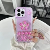 Coque de téléphone 3D avec fleurs et paillettes, motif papillon, anti-chute, pour ZTE Blade V80 V70 V60, coque de protection tendance pour filles