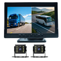 Système de moniteur DVR AHD 10,1 pouces pour camion, camping-car, bus avec deux caméras 1080P, enregistrement HD, vision nocturne et conception étanche