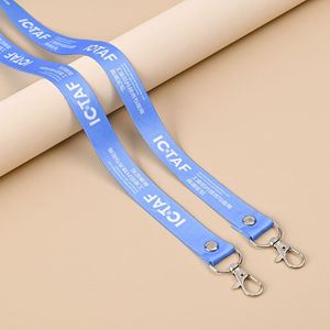 Hot Selling Small MOQ Customized Business Brand Logo Sublimation <b>Polyester</b> Neck <b>Lanyards</b> With 2pcs Hook - Product Image 2