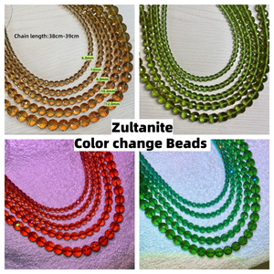 Bocarman Groothandel Traan Rijstkralen-Turkse Kleur Veranderende Ziltanieten Edelsteen In Het Snijden Van Ronde Kralen Met Een Voetbal - Product Image 2