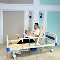 Lit d'hôpital pliable portable avec toilette mobile pour patients et lit de soins pour personnes âgées pour équipement de réadaptation
