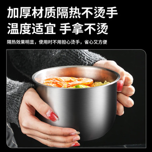Stainless Steel Instant Noodle Cup With Lid <b>Large</b> Capacity Multi-purpose Fast Food Bowl For Student Use - Product Image 5