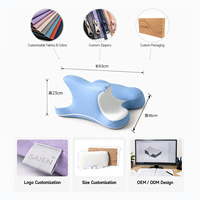 Oreiller de gros OEM ODM pour dormeurs sur le ventre, avec logo et taille personnalisés, en mousse à mémoire de forme, soutien cervical, tricoté, respirant, soulagement de la douleur