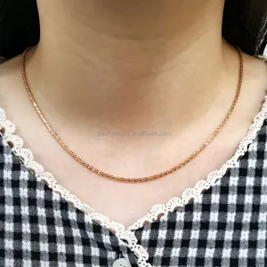 Halskette Kette Schmuck 18 Karat Solid Rose Gold Gänseblümchen Kette Frauen Geschenk Großhandel