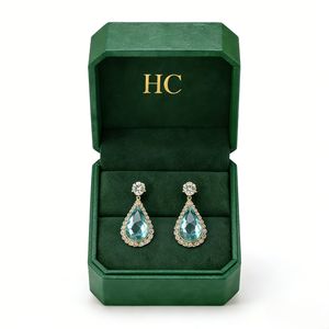 Caja Clásica para Pendientes, Caja de Joyería de Lujo Personalizada con Tapa Abatible, Inserto de Cartón, Logotipo Estampado en Lámina, Venta al Por Mayor - Product Image 1