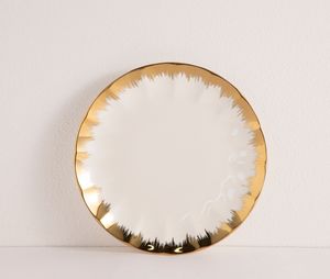 Nuevo Juego de Vajilla de Porcelana Fina de Lujo, Blanco con Borde Dorado y Diseño Festoneado, Plato, Tazón, Taza, Platillo, Regalo para Hotel o Boda - Product Image 3