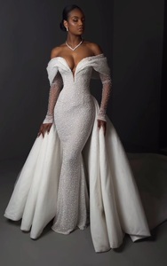 S0572F Custom Design As Require Beautiful Handmade Princess Crystal Fashionable Fabric Bride <strong>Mermaid</strong> <strong>Style</strong> Wedding <strong>Dress</strong> - Product Image 2