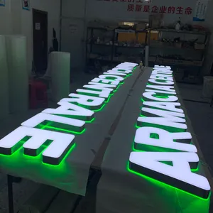 SHINING Wholesale Office Restaurant Brand Vintage Stainless Steel Metal Signage Letters Custom Led Letter Sign