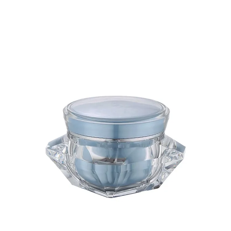 Diamant form kosmetische acryl shiny creme jar container