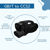 Adaptateur de charge EV GBT vers CCS2, convertisseur de charge rapide DC pour borne de recharge GBT, 300A haute puissance, véhicule électrique 300KW