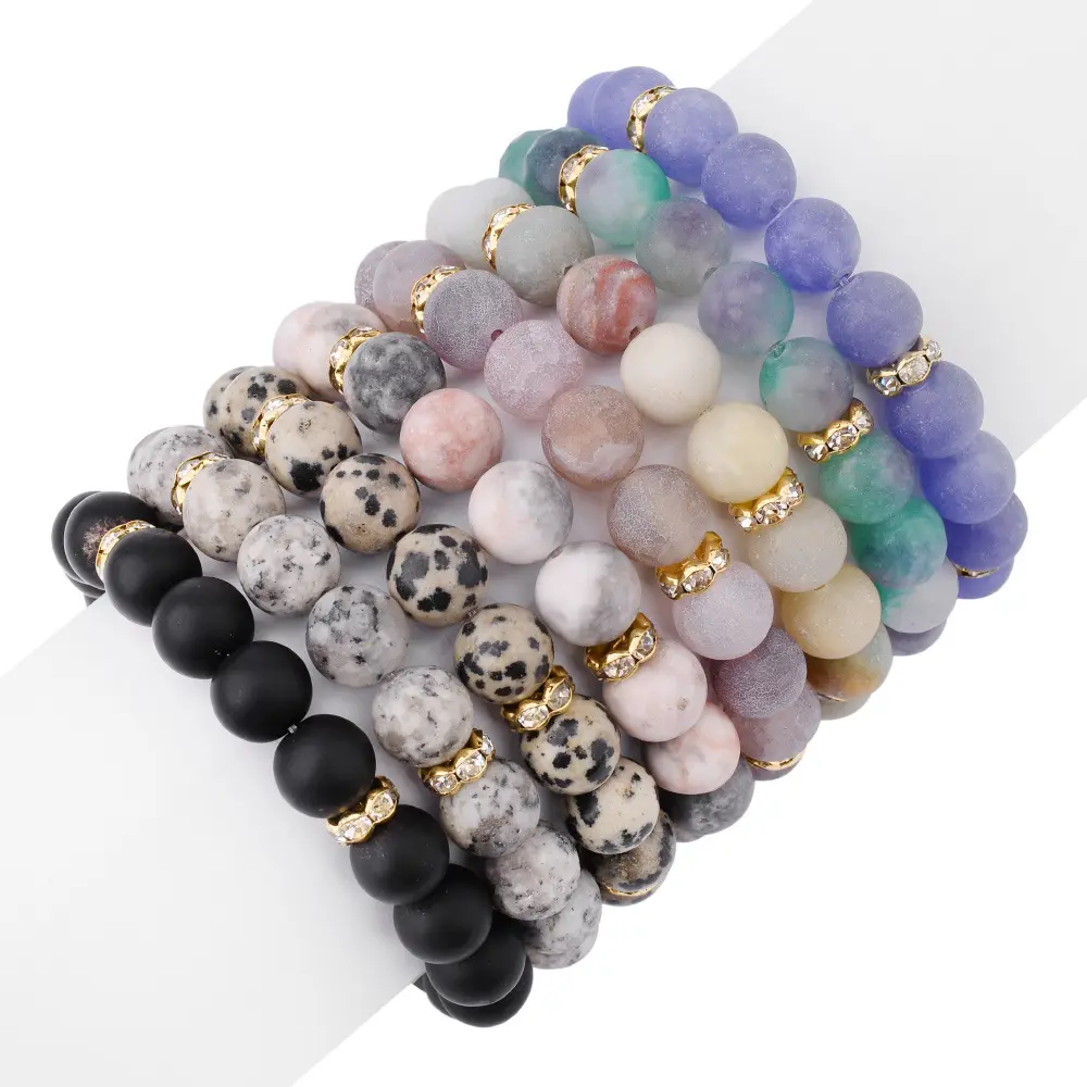 Landy Natural Gem Stone Beads Bracelet Women Stone Crystals Healing Stone Jewelry