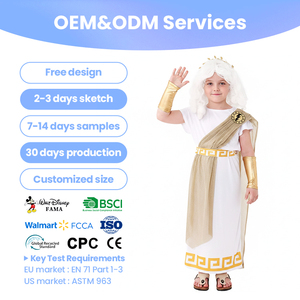 Costume <span class=keywords><strong>de</strong></span> <span class=keywords><strong>Zeus</strong></span>, dieu grec antique pour enfants, ensemble <span class=keywords><strong>de</strong></span> toge romaine pour garçons, roi <span class=keywords><strong>de</strong></span> l'Olympe, avec écharpe, brassards et couronne pour fête costumée - Product Image 1