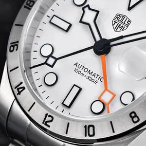 Đồng hồ cơ tự động nam Rollstimi 7911 Nhật Bản NH34A GMT, dây thép không gỉ, kính sapphire chống nước - Product Image 5