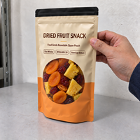 Sachet Doypack personnalisé imprimé pour snacks aux fruits secs, avec fenêtre ovale transparente, fermeture éclair refermable et encoche de déchirement, pour la vente au détail alimentaire, pochette verticale