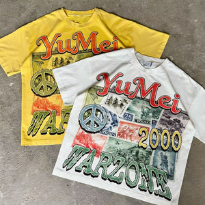 T-shirt Grafiche Oversize da Uomo in Cotone Terry 100% con Strass Personalizzati, Stampa DTG, Modello Boxy Cropped, Stile Streetwear Lussuoso - Product Image 2